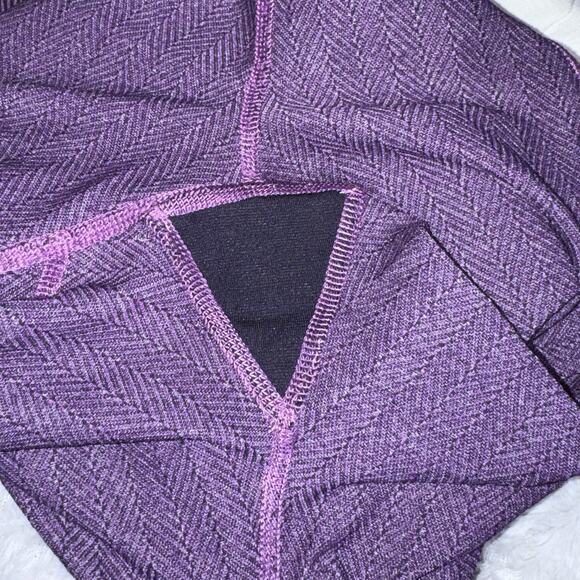Lululemon Women's Rebel Runner Crop Giant Herringbone Black Grape Purple - Picture 11 of 11